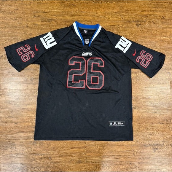 Nike New York Giants Saquon Barkley #26 Black On‎ Field Football Jersey Men's 52 - Picture 2 of 11